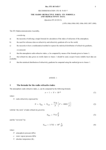 P.453-7 - The radio refractive index: its formula and refractivity
