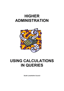 Calculations in Queries