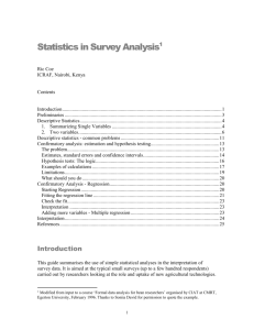 Statistics in Survey Analysis