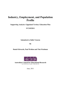 Industry, Employment, and Population Profile Supporting Analysis