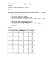 Chapter 8: Populations, Samples, and Probability