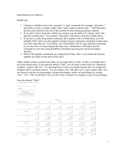 Stata Hand-out for Module 4