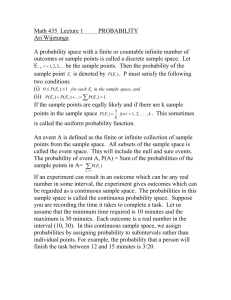 Math 421 Lecture 1 PROBABILITY