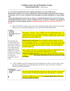 Confidence Intervals and Hypothesis Testing