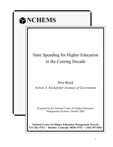 State Spending for Higher Education in the Coming Decade