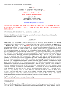 Exercise intensity and the estimation of the total energy demand