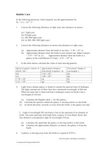 Higher Physics: Hubble`s Law questions