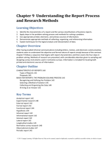 Chapter 9 Understanding the Report Process and Research Methods