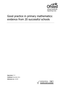 Good practice in primary mathematics
