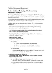 Routine Audit and Monitoring of Legislative Operational requirements