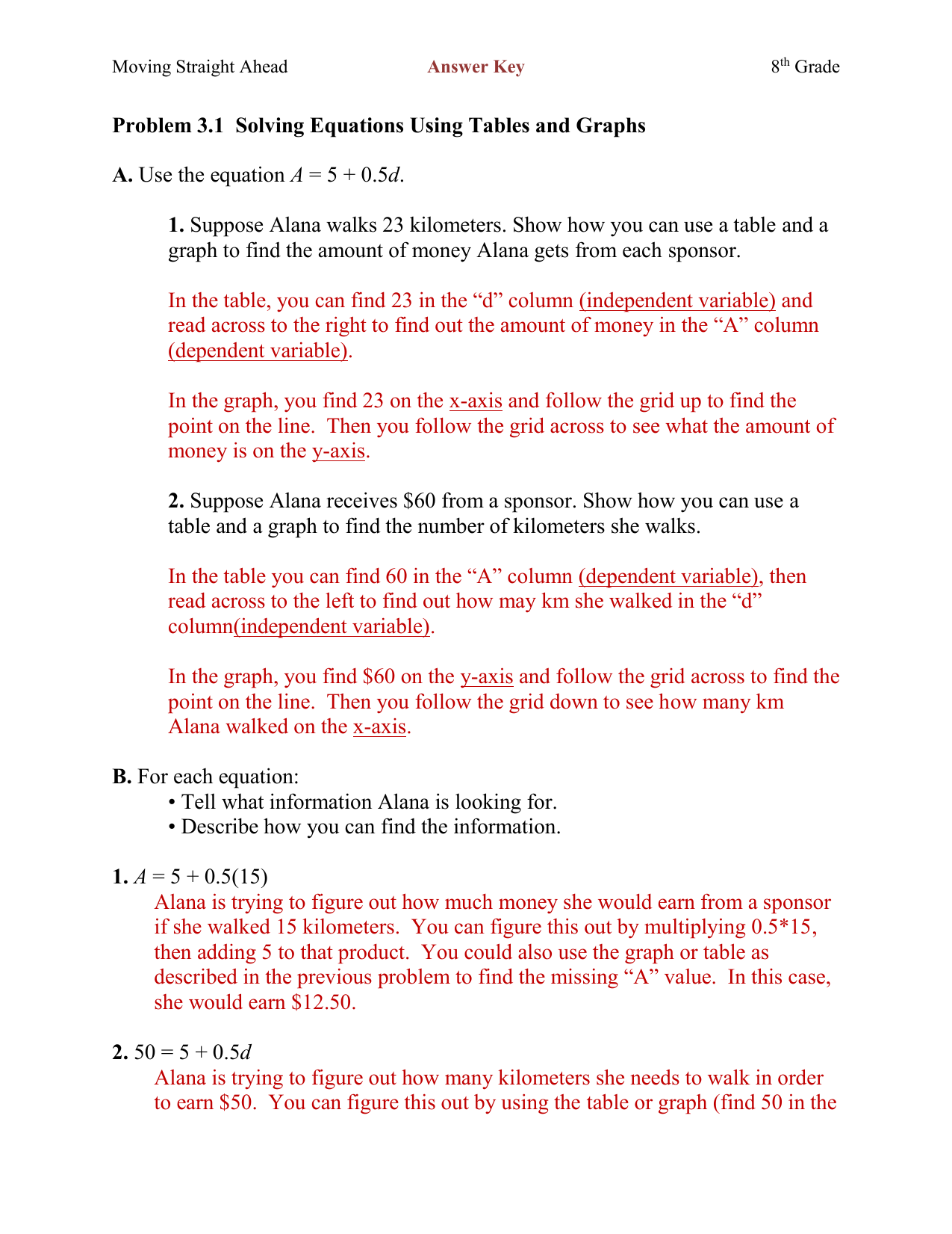 practice and problem solving answer key 8th grade