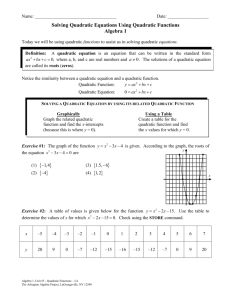 L4.Solving Quadratic Equations Using Quadratic Functions