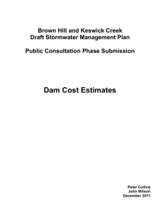 Dam Cost Estimates - Brownhill Creek Association (BCA)