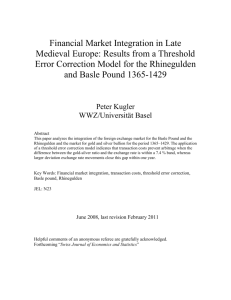 Financial Market Integration in Late Medieval Europe