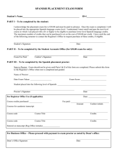 Spanish Placement Exam Form