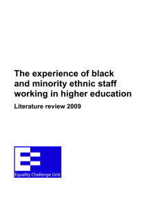 The experience of black and minority ethnic staff working in higher
