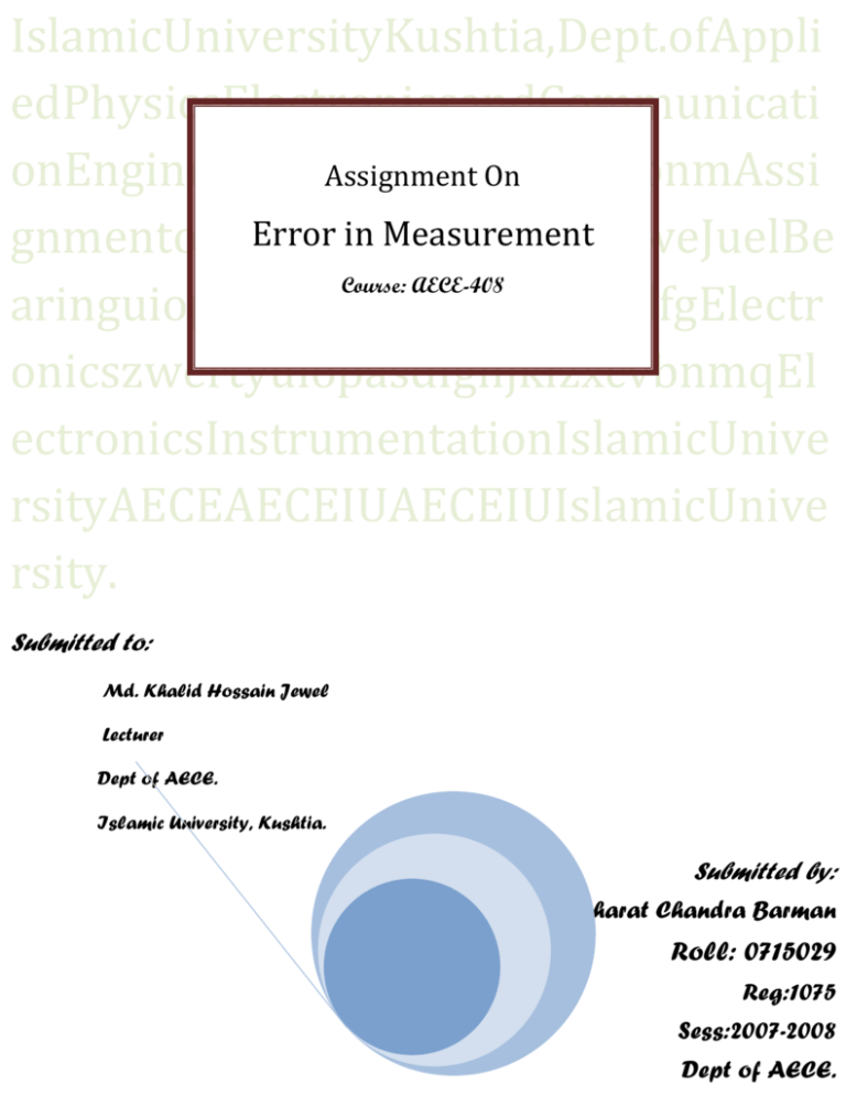 error-in-measurement