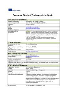 Erasmus placement of..