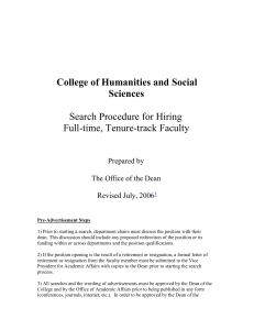 College of Humanities & Social Sciences Guidelines for Search