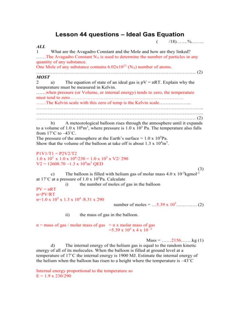 Solved a) b) c) State (i) the ideal gas equation (ii) the