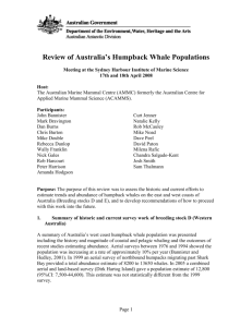 Review of Humpback Whale population assessment in Australia