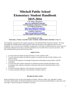 Mitchell Public School Student Elementary Handbook