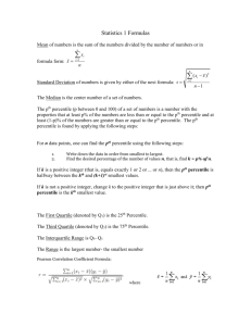 Statistics 50 Exam 1 Formulas