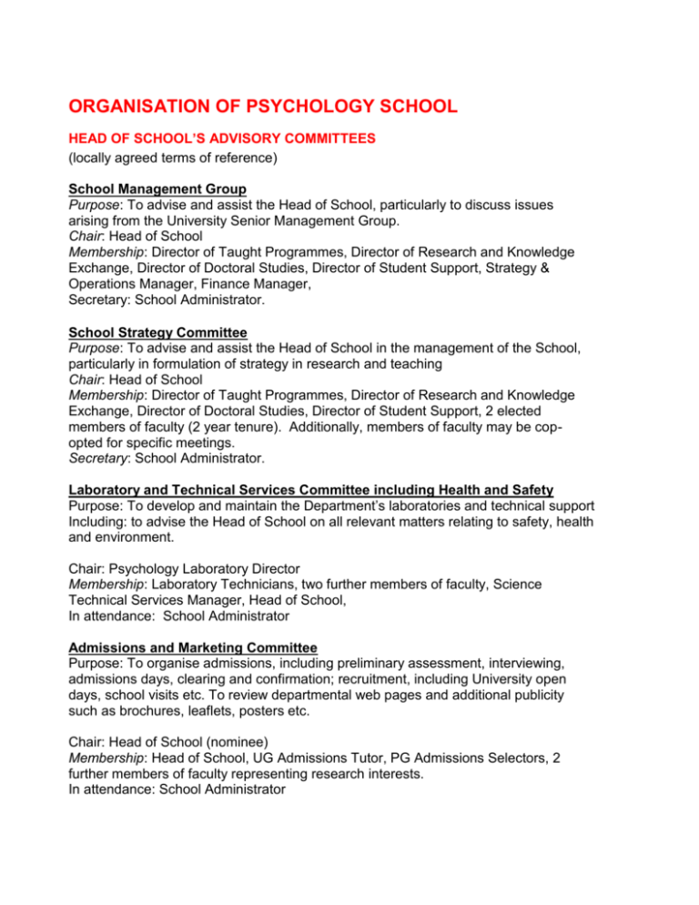 Committee Structure And Terms Of Reference