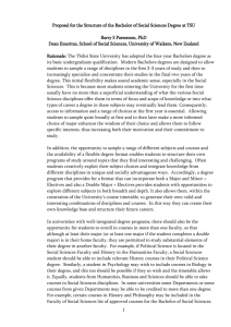 Proposal for the Structure of the Bachelor of Social Sciences Degree