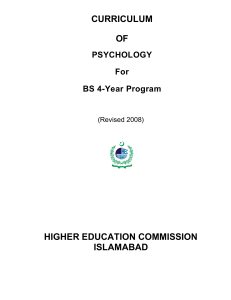 Psychology - Higher Education Commission