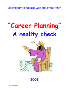 CAREER PLANNING: A REALITY CHECK