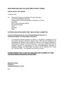 NI FE vice principals/deputy directors contract of employment