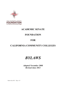 Foundation Bylaws - Academic Senate Foundation