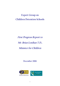 First Progress Report of the Expert Group on Children Detention