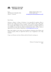 Dean of Graduates Welcome Letter