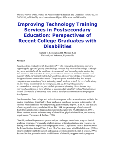 Perspectives of Recent College Graduates with Disabilities