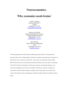 Neuroscience and economics - Division of the Humanities and