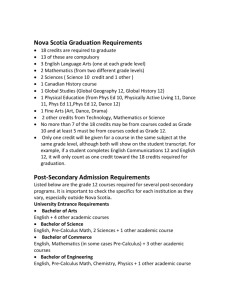 Nova Scotia Graduation Requirements