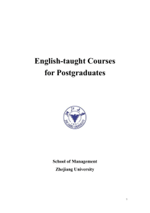 English-taught Courses for Graduates