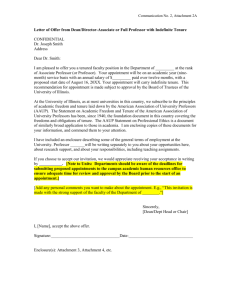 Letter of Offer from Dean/Director-Associate or Full Professor With