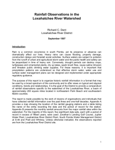 Rainfall Observations in the Loxahatchee River Watershed (1997)