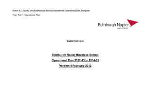 Edinburgh Napier Business School Operational Plan 2012