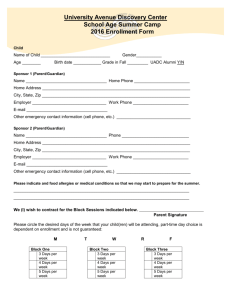 Registration Packet for Alumni Campers 2016