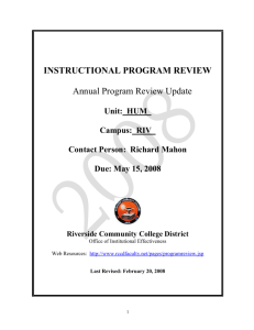 2008 INSTRUCTIONAL PROGRAM REVIEW