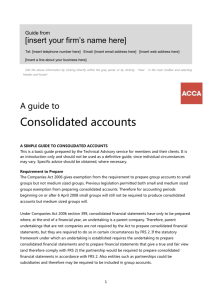 Guide to...consolidated accounts for business