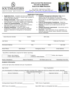 Application form - Southeastern Louisiana University