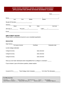 school of business undergraduate application form