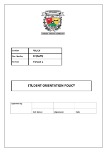 Student Orientation Policy
