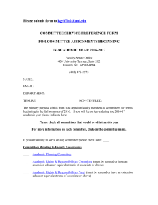 Committee Service Preference Form