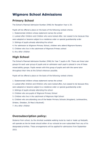 Wigmore School Admissions Policy